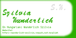 szilvia wunderlich business card